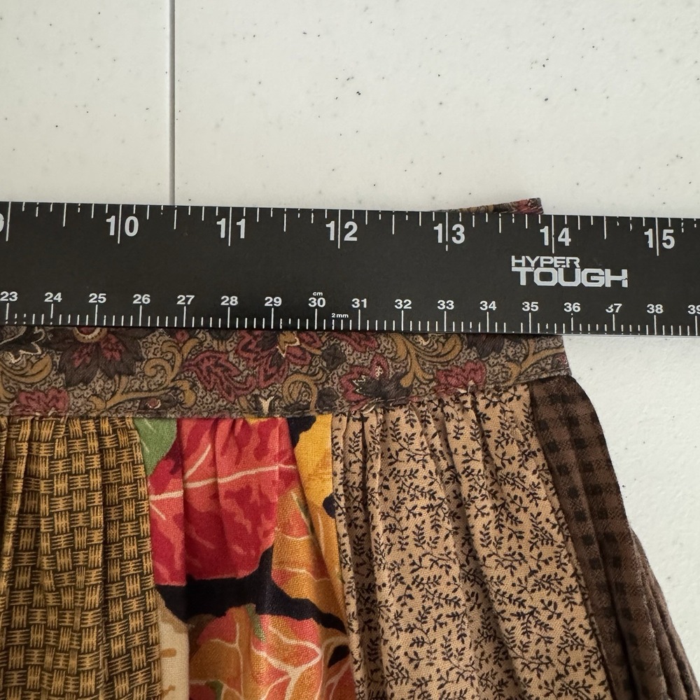 Vintage 80s Lo Jo Creations Patchwork Long Skirt Multi-Color BOHO - 27" Waist - Picture 11 of 13